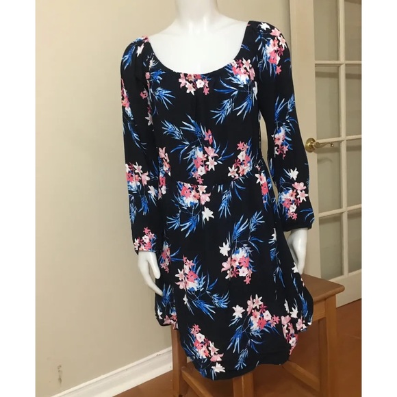 Beautiful Blue Dress w/ Pink Flowers!!! - Picture 1 of 5